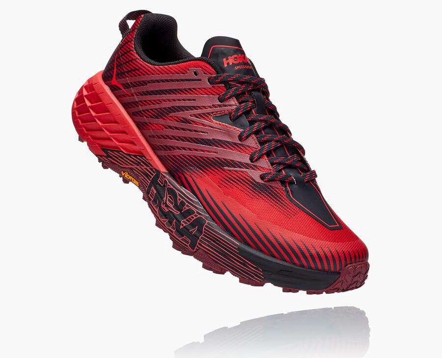 Hoka One One Speedgoat 4 Trailskor Herr - Röda - CHVLP-6931